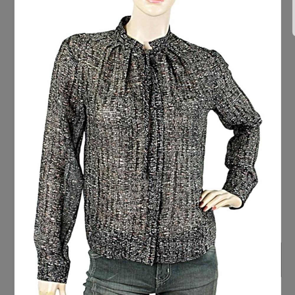 MaxMara Black and White Button Down Shirt